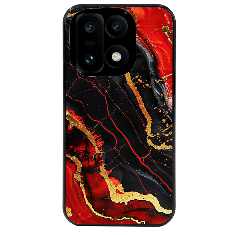 Coque noire taperso pour OnePlus 15 avec motif marbre rouge protection antichoc personnalisée