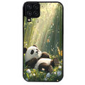 Coque noire taperso pour galaxy A22 A32 A52 A52S 4G 5G  avec motif panda bambou protection antichoc personnalisée