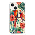 Coque taperso pour Iphone 14 et PRO PLUS PRO MAX avec motif perroquet et fleurs protection antichoc personnalisée
