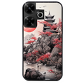 Coque noire taperso pour POCO M6 4G avec motif japan et temple protection antichoc personnalisée