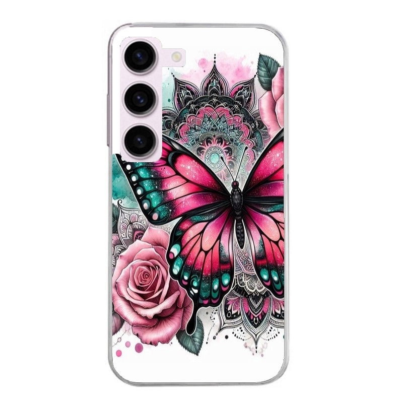 Coque taperso pour Galaxy A13 4G et 5G A23 A53 avec motif papillon rose protection antichoc personnalisée