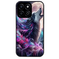 Coque noire taperso pour Honor 70 LITE 90 et LITE avec motif loup et plume protection antichoc personnalisée
