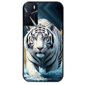 Coque noire taperso pour OPPO A16 et A16S avec motif tigre polaire protection antichoc personnalisée