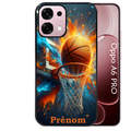 Coque noire taperso pour OPPO A6 PRO 4G et 5G avec motif basket ball color personnalise protection antichoc personnalisée