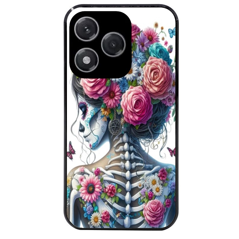 Coque noire taperso pour Honor 400 et Lite Pro Smart avec motif tete de mort calavera papillon protection antichoc personnalisée