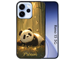 Coque noire taperso pour OPPO Reno 15 et F FS 5G avec motif panda et papillon personnalisee protection antichoc personnalisée