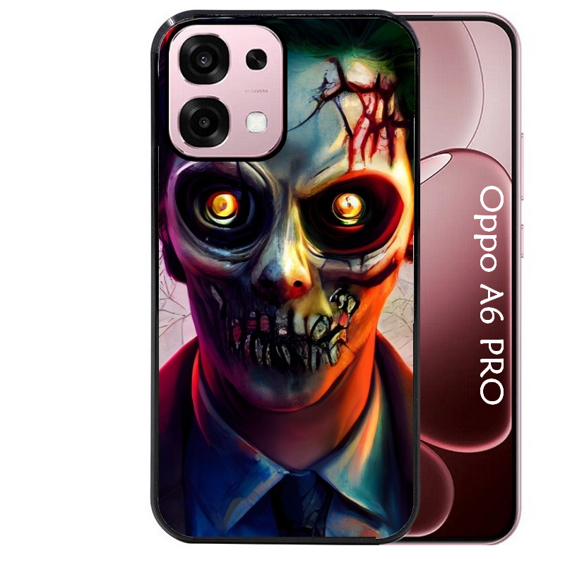 Coque noire taperso pour OPPO A6 PRO 4G et 5G motif joker style zombie protection antichoc personnalisée