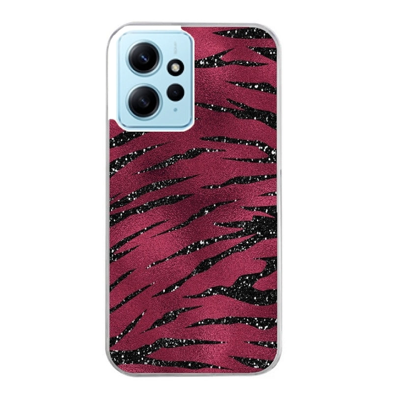 Coque taperso pour Redmi Note 12 4G 5G PRO 4G avec motif zebre grenat protection antichoc personnalisée
