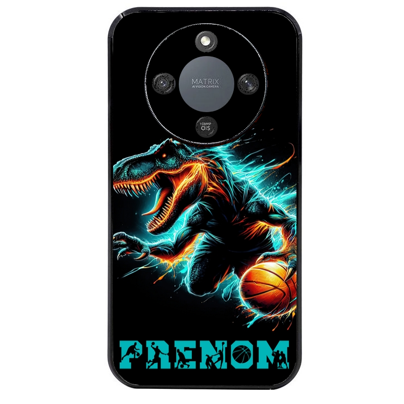 Coque noire taperso pour Magic 5 6 LITE et PRO avec motif basket et dino personnalisee protection antichoc personnalisée