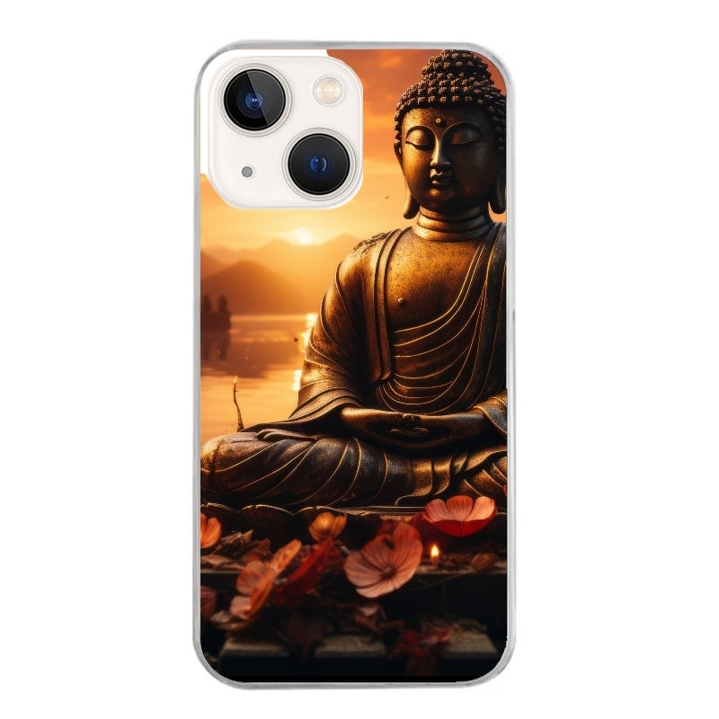 Coque taperso pour Iphone 15 et PRO PLUS PRO MAX avec motif bouddha et soleil protection antichoc personnalisée