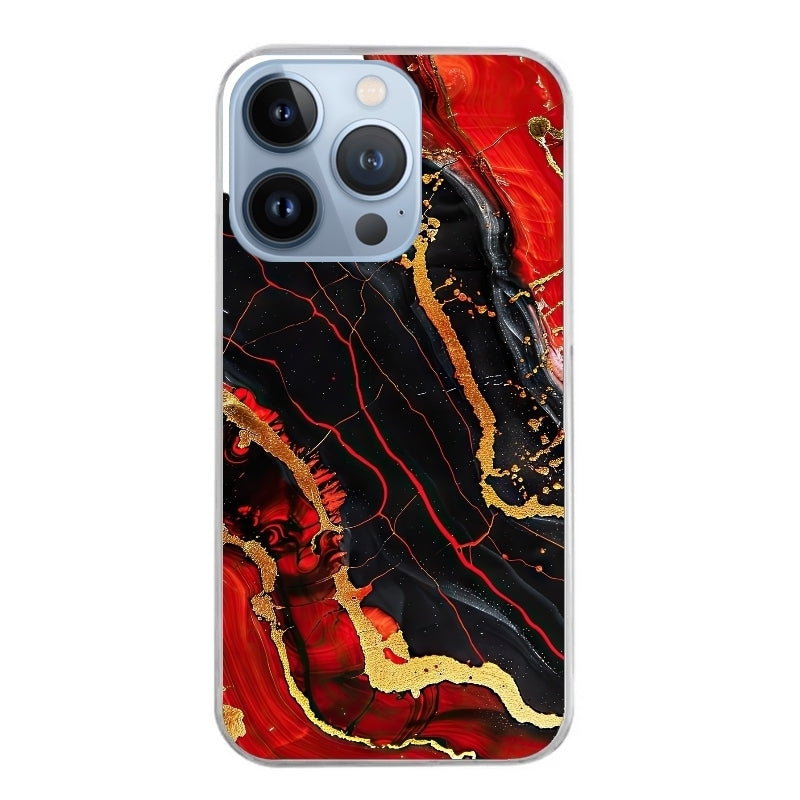 Coque taperso pour Iphone 13 et PRO MINI PRO MAX avec motif marbre rouge protection antichoc personnalisée