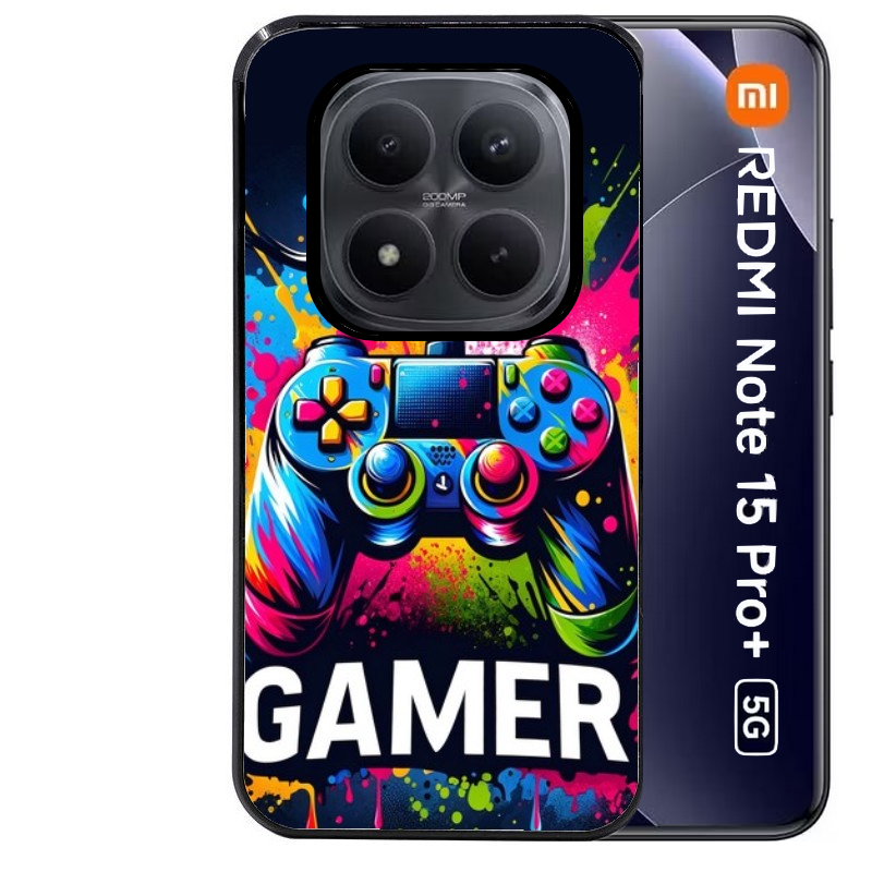 Coque noire taperso pour Redmi Note 15 et PRO PLUS 4G 5G avec motif gamer protection antichoc personnalisée