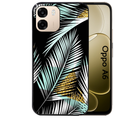 Coque noire taperso pour OPPO A6 A6X 4G et 5G avec motif palmier noir protection antichoc personnalisée