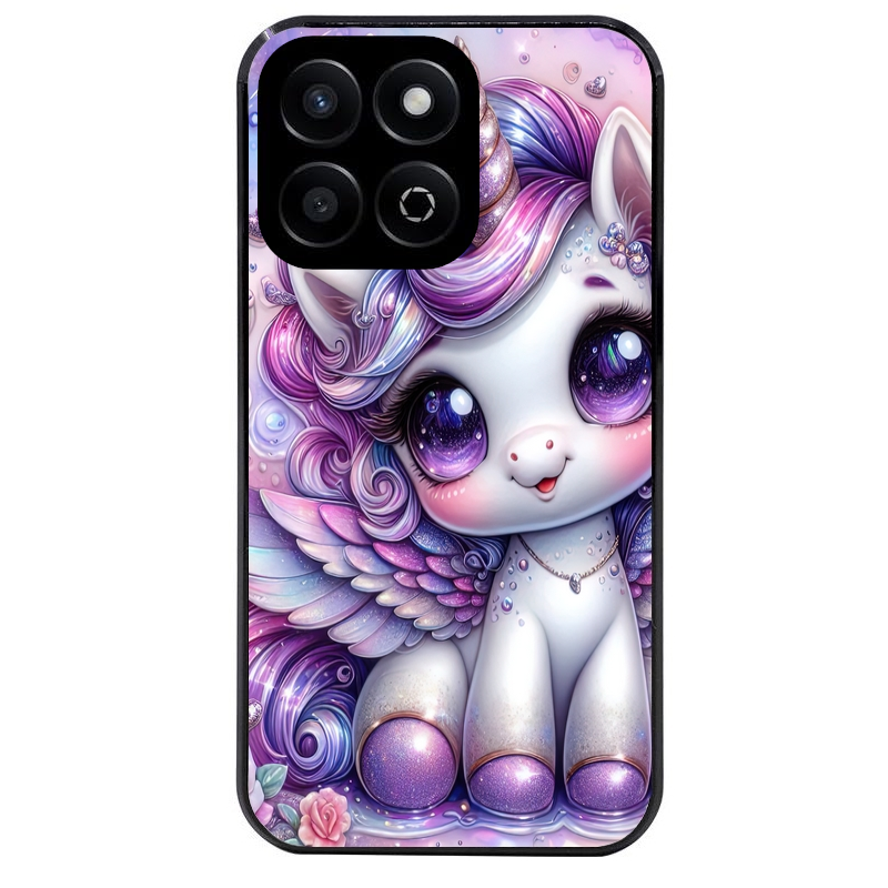 Coque noire taperso pour Honor 70 LITE 90 et LITE avec motif licorne violette protection antichoc personnalisée