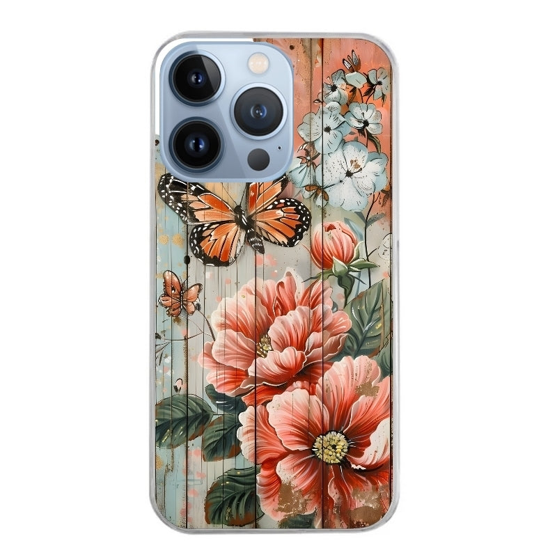 Coque taperso pour Iphone 11 et PRO PRO MAX avec motif bois et papillon 3 protection antichoc personnalisée