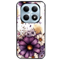 Coque noire taperso pour POCO M8 5G et PRO 5G avec motif fleur violette personnalisee protection antichoc personnalisée