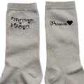 Chaussettes personnalisée paillettes crème motif marraine d'amour