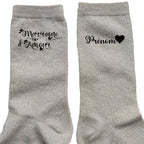 Chaussettes personnalisée paillettes crème motif marraine d'amour