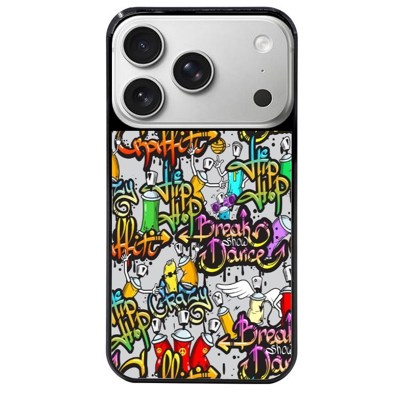 Coque noire taperso pour Iphone 17 17E AIR MAX PRO avec motif tag et graffiti protection antichoc personnalisée