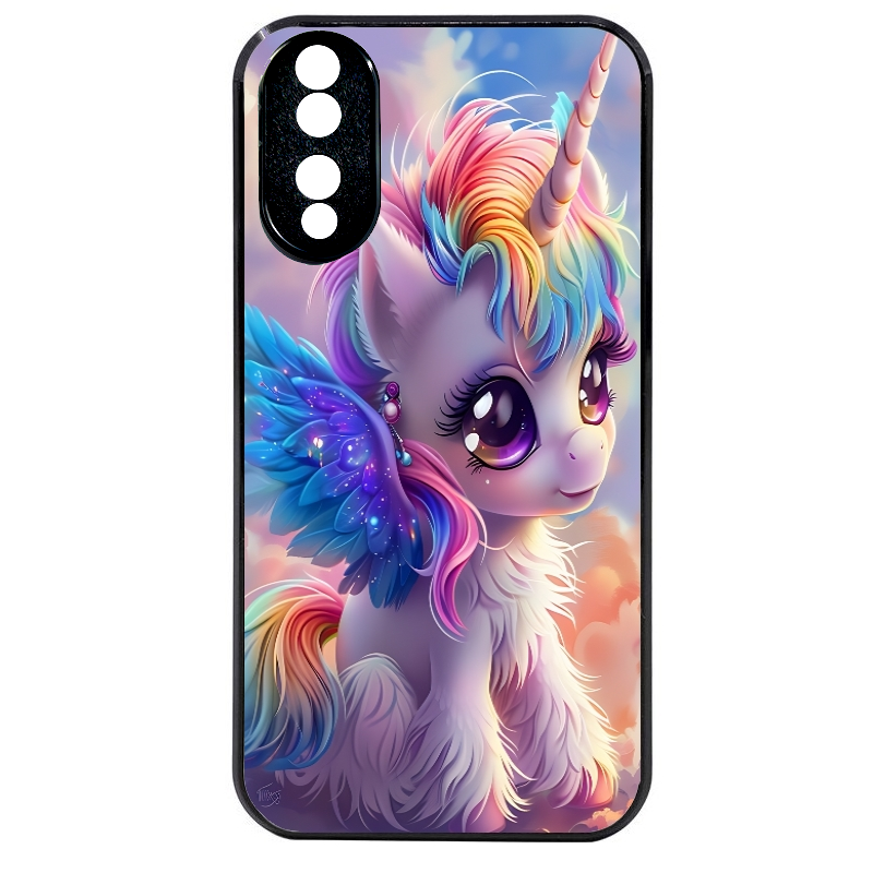 Coque noire taperso pour Honor 70 LITE 90 et LITE avec motif licorne style anime protection antichoc personnalisée