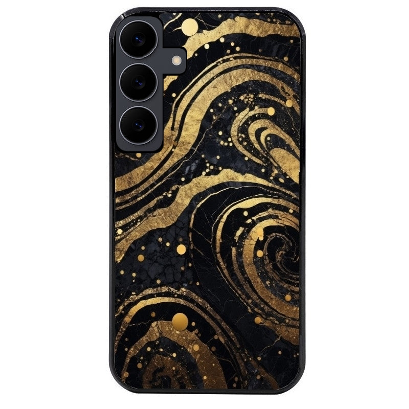 Coque noire taperso pour galaxy A06 A16 A26 A36 A56 avec motif marbre noir protection antichoc personnalisée