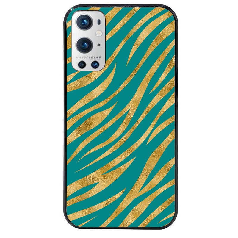 Coque noire taperso pour OnePlus 9 et 9 PRO avec motif zebre vert protection antichoc personnalisée