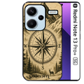 Coque noire taperso pour Redmi Note 13 PRO PLUS 5G avec motif voyage et boussole protection antichoc personnalisée