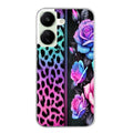 Coque taperso pour POCO C65 4G avec motif leopard et fleur protection antichoc personnalisée