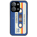 Coque noire taperso pour POCO C85 personnalisable avec motif cassette bleu protection antichoc personnalisée