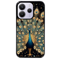 Coque noire taperso pour Redmi Note 14 et PRO PLUS 4G 5G avec motif paon mandala protection antichoc personnalisée