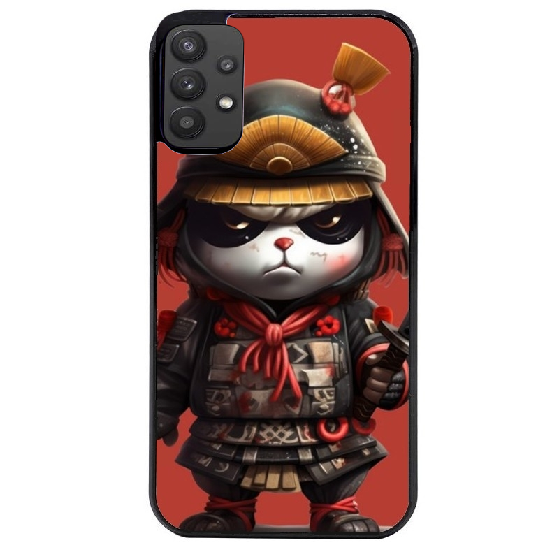 Coque noire taperso pour galaxy A22 A32 A52 A52S 4G 5G  avec motif panda et samourai protection antichoc personnalisée