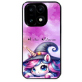 Coque noire taperso pour OnePlus 15 avec motif licorne magic avec prenom protection antichoc personnalisée