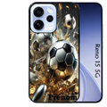 Coque noire taperso pour OPPO Reno 15 et F FS 5G avec motif foot metal personnalisee protection antichoc personnalisée