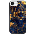 Coque noire taperso pour Iphone 16 16E PLUS MAX PRO avec motif tigre et fleur protection antichoc personnalisée