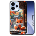 Coque noire taperso pour OPPO Reno 15 et F FS 5G avec motif renard et fox anime protection antichoc personnalisée
