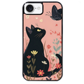 Coque noire taperso pour Iphone 16 16E PLUS MAX PRO avec motif chat papillon 2 protection antichoc personnalisée