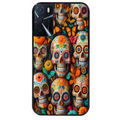 Coque noire taperso pour OPPO A16 et A16S avec motif mort mexicaine papillon protection antichoc personnalisée
