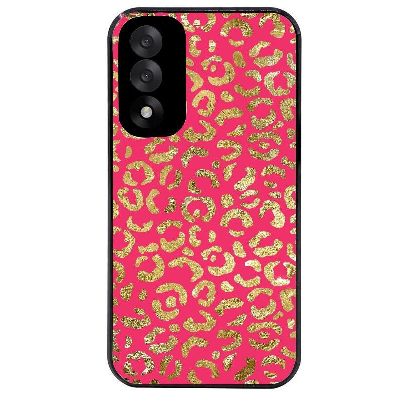 Coque noire taperso pour OnePlus Nord 5 avec motif leopard fuschia protection antichoc personnalisée