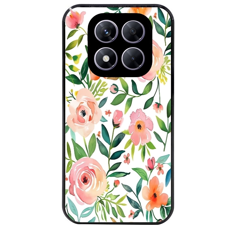 Coque noire taperso pour Redmi Note 14 et PRO PLUS 4G 5G avec motif fleur des champs protection antichoc personnalisée