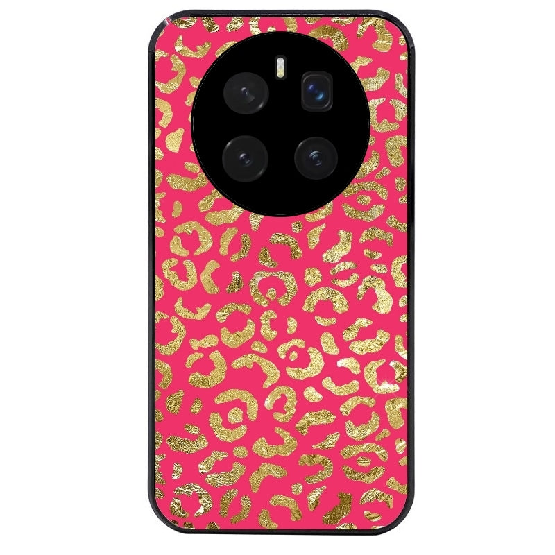 Coque noire taperso pour Magic 7 LITE et PRO avec motif leopard fuschia protection antichoc personnalisée