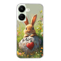 Coque taperso pour POCO C65 4G avec motif lapin et fleurs personnalisee protection antichoc personnalisée