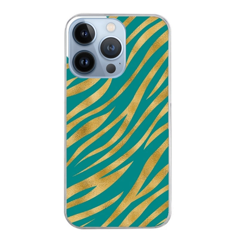 Coque taperso pour Iphone 14 et PRO PLUS PRO MAX avec motif zebre vert protection antichoc personnalisée