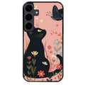Coque noire taperso pour galaxy A06 A16 A26 A36 A56 avec motif chat papillon 2 protection antichoc personnalisée