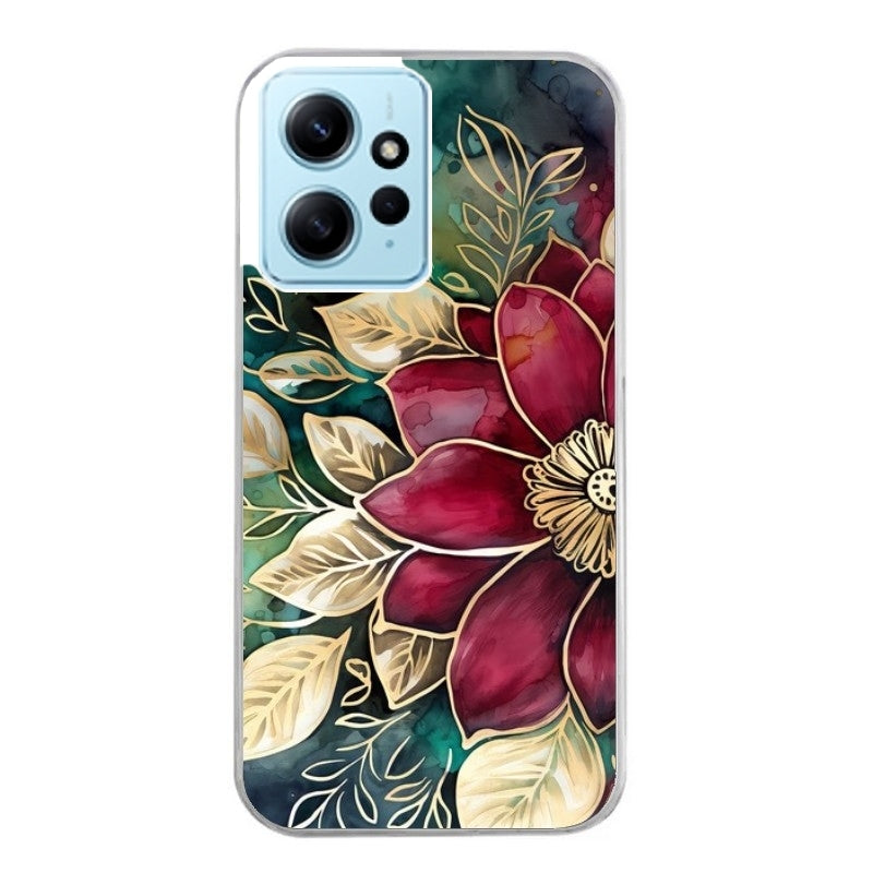 Coque taperso pour POCO X5 5G avec motif fleur poinsettia style noel protection antichoc personnalisée