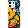 Coque taperso pour POCO X6 5G avec motif samourai girl anime protection antichoc personnalisée