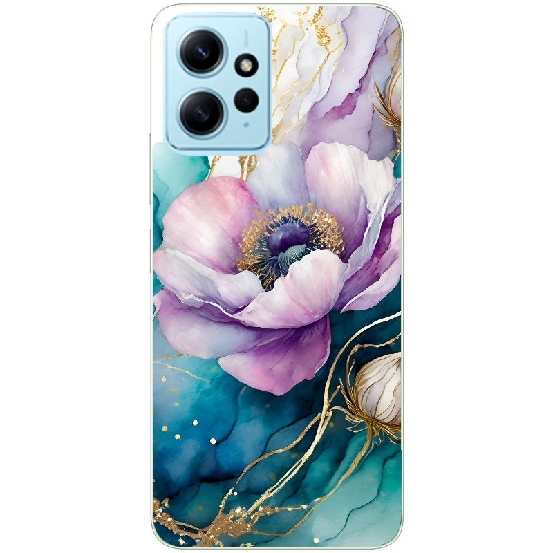 Coque taperso pour Redmi Note 12 4G 5G PRO 4G avec motif marbre fleur protection antichoc personnalisée