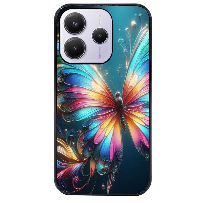 Coque noire taperso pour Redmi Note 14 et PRO PLUS 4G 5G avec motif papillon arc protection antichoc personnalisée