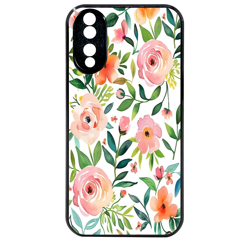 Coque noire taperso pour Honor 70 LITE 90 et LITE avec motif fleur des champs protection antichoc personnalisée