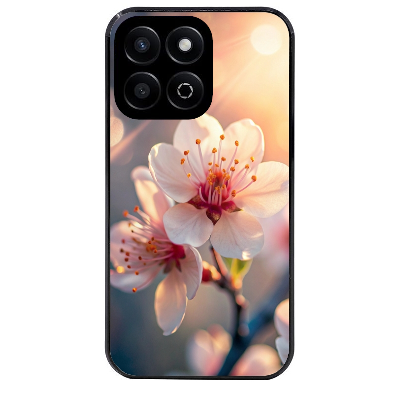 Coque noire taperso pour Honor 70 LITE 90 et LITE avec motif fleur de cerisier protection antichoc personnalisée
