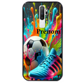 Coque noire taperso pour OPPO A5 A9 2020 avec motif foot color personnalisee protection antichoc personnalisée
